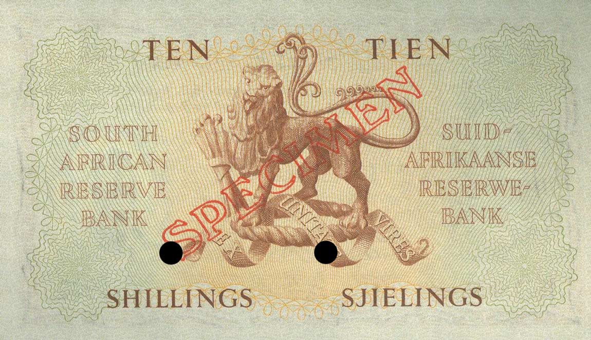 Back of South Africa p90s: 10 Shillings from 1948