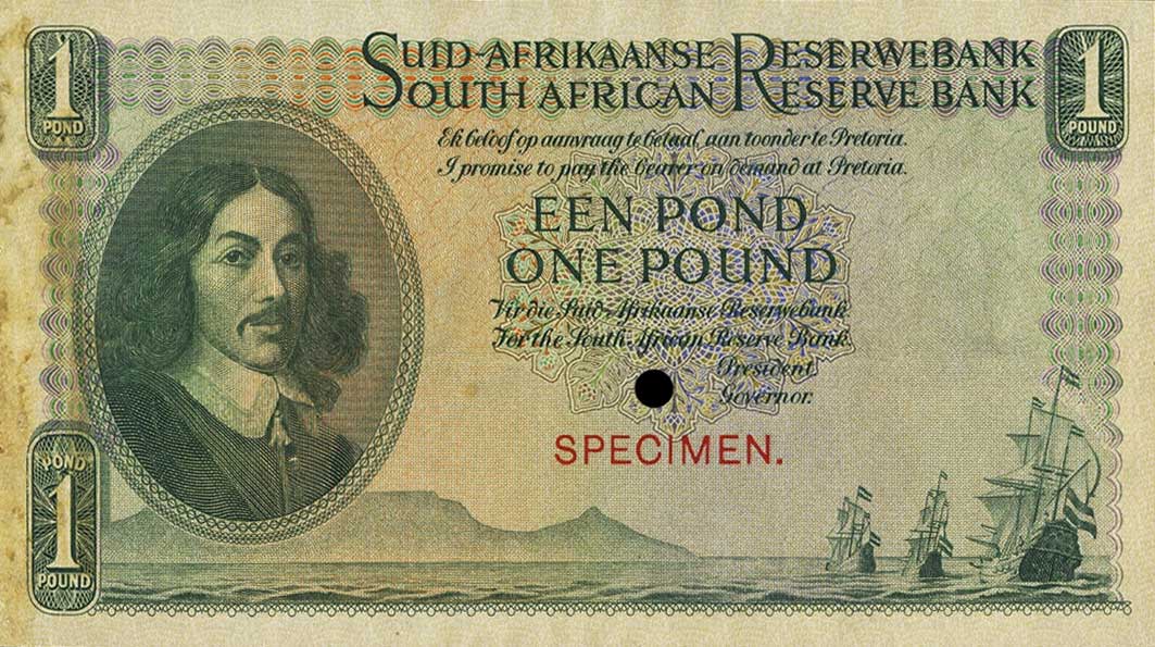 Front of South Africa p93ct: 1 Pound from 1949