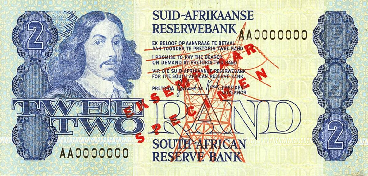 Front of South Africa p118s: 2 Rand from 1978