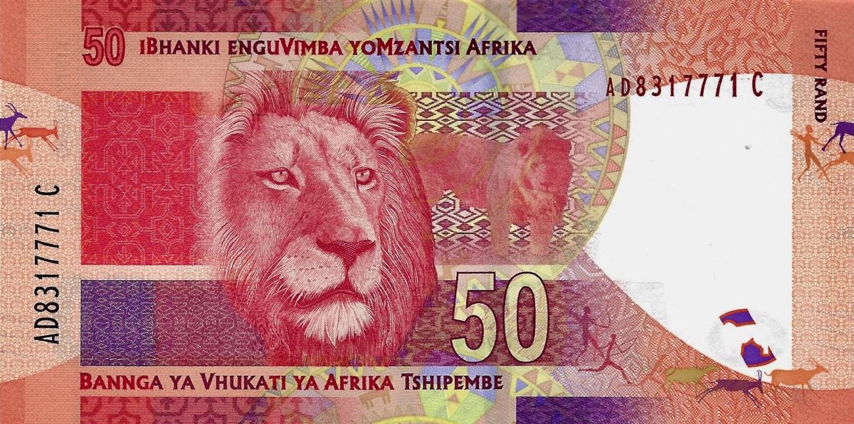 Back of South Africa p135: 50 Rand from 2012