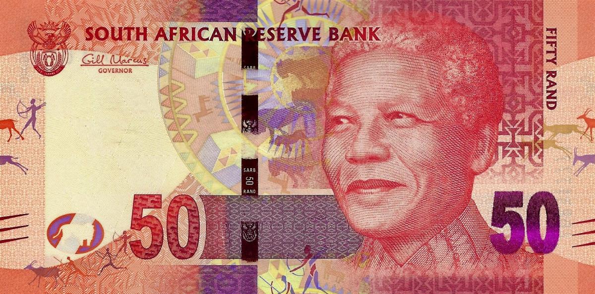 Front of South Africa p135: 50 Rand from 2012
