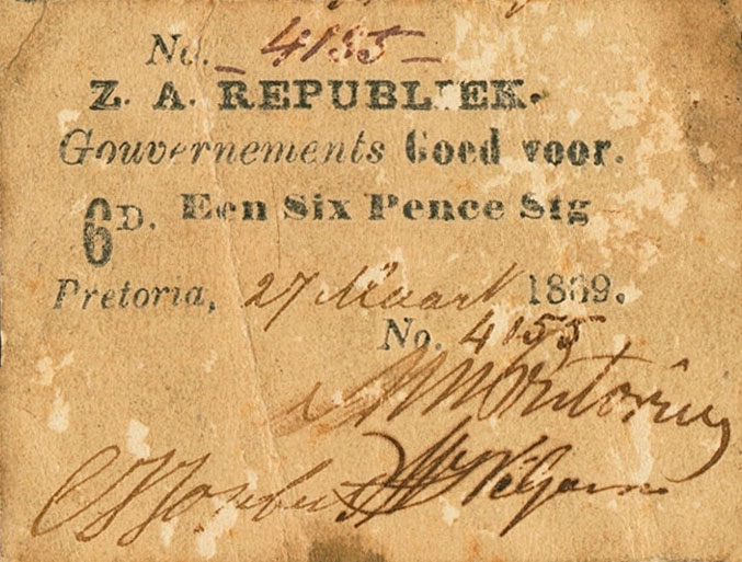 Front of South Africa p33: 6 Pence from 1869