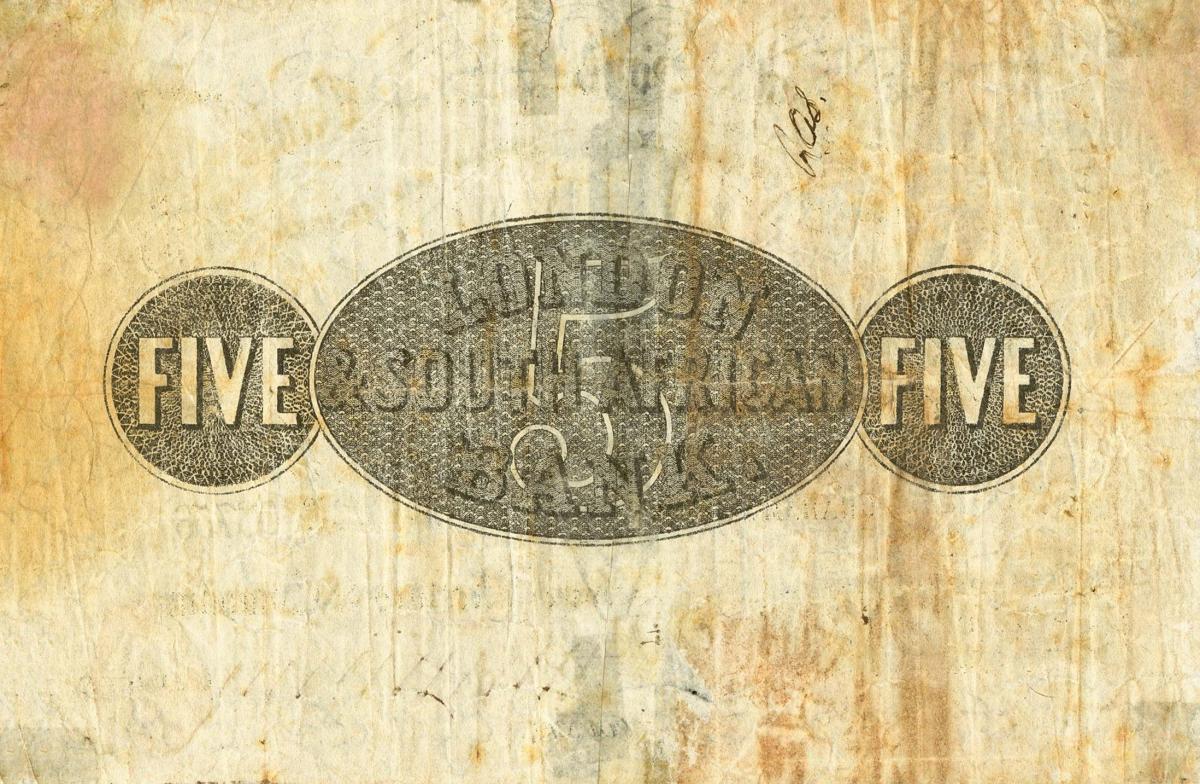 Back of South Africa pS106b: 5 Pounds from 1874