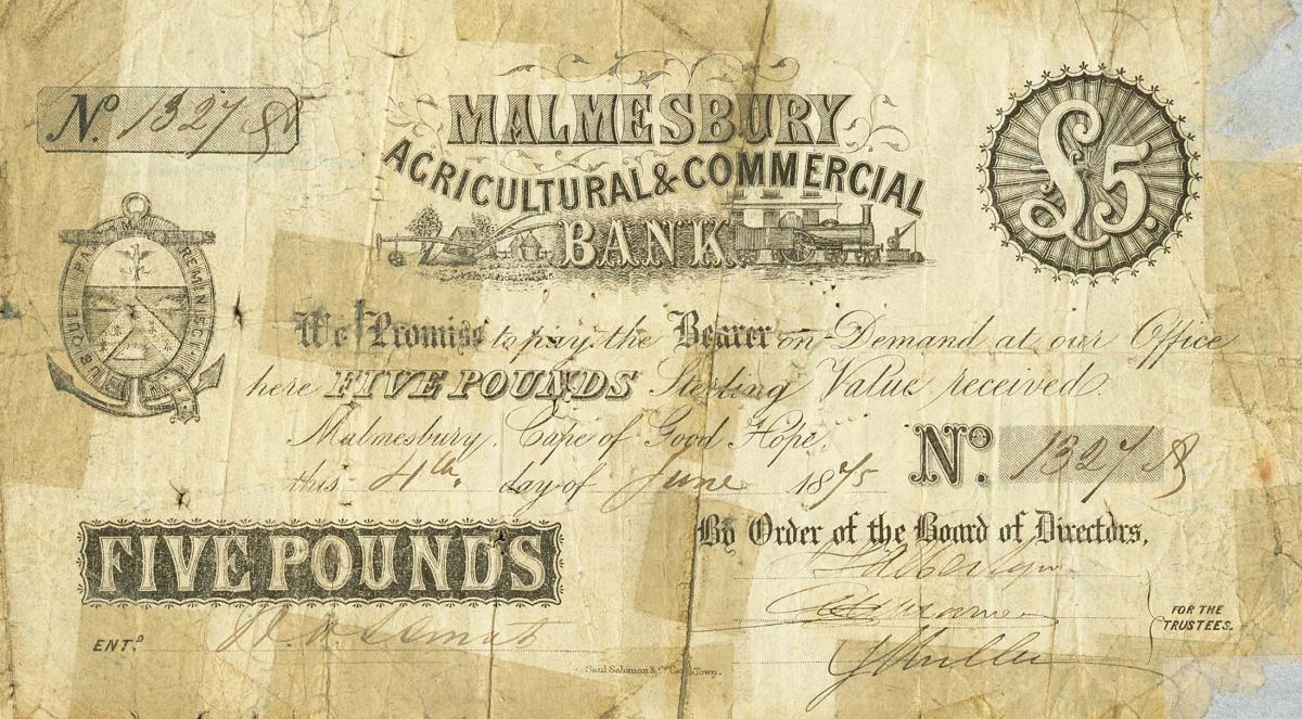 Front of South Africa pS226: 5 Pounds from 1860