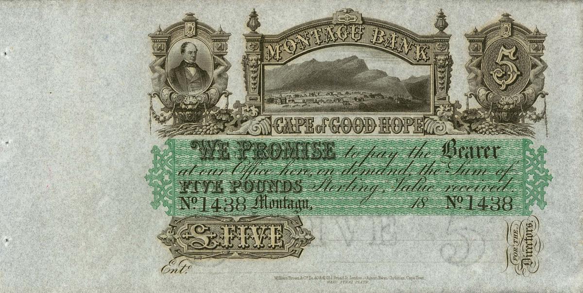 Front of South Africa pS231: 5 Pounds from 1860