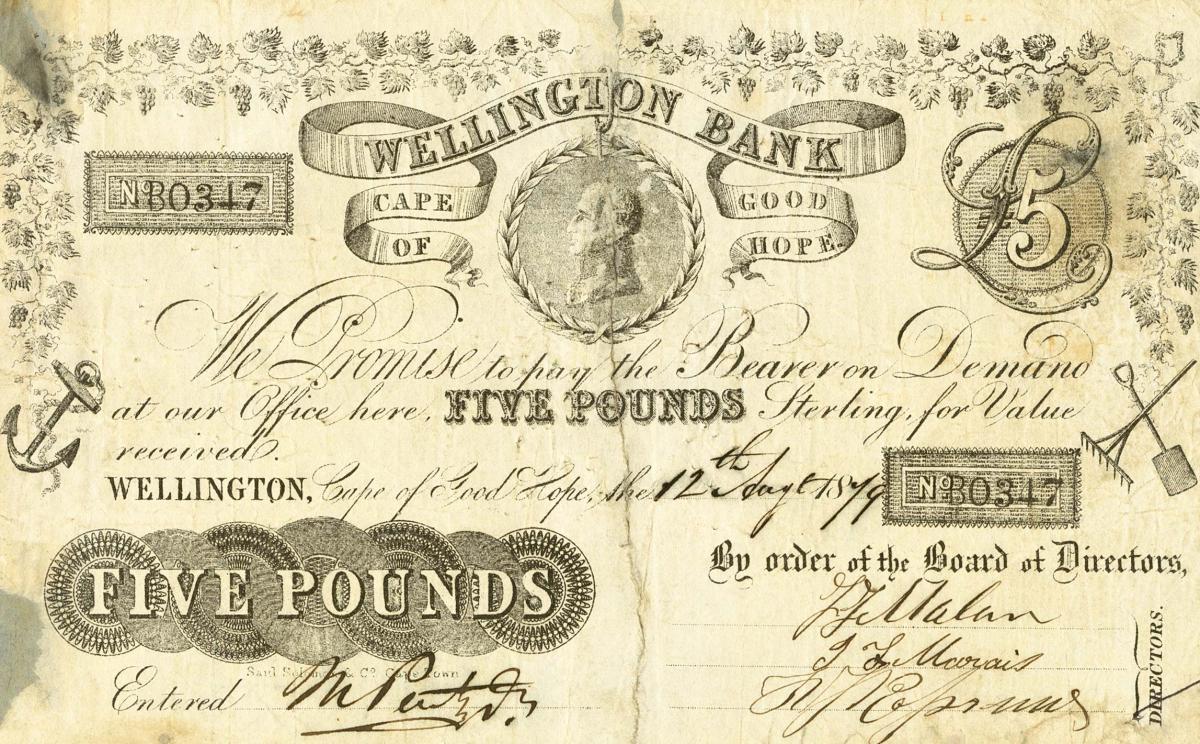 Front of South Africa pS291: 5 Pounds from 1888