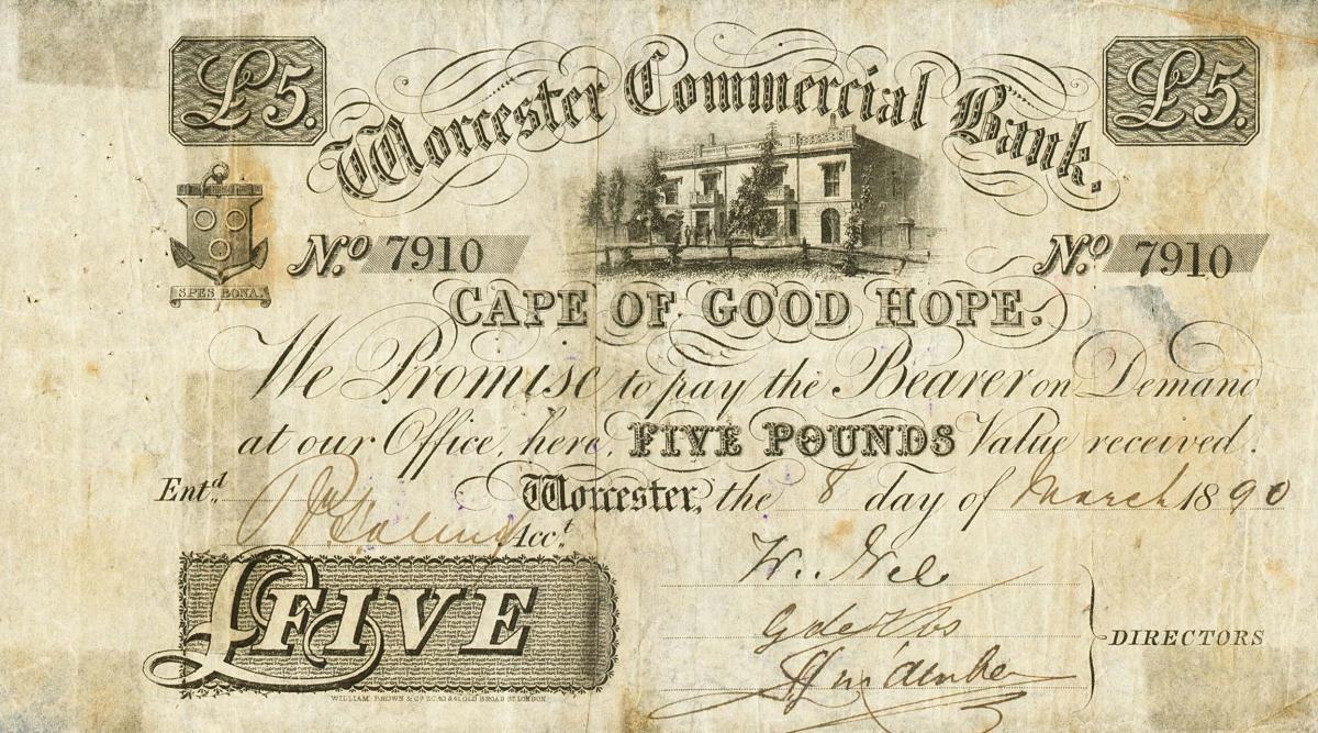 Front of South Africa pS301: 5 Pounds from 1860