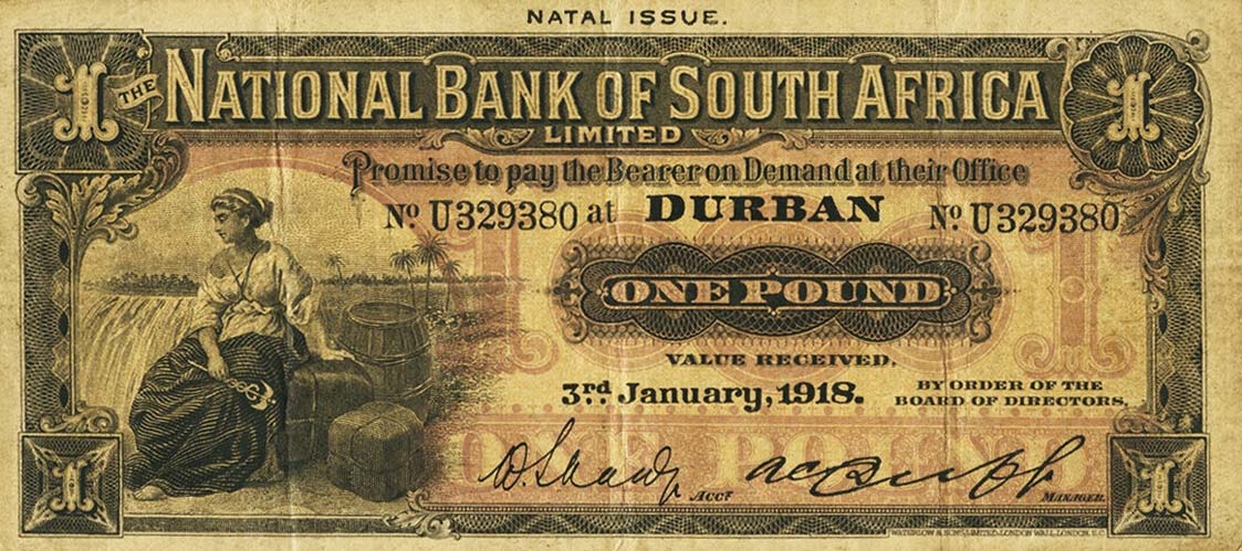 Front of South Africa pS392: 1 Pound from 1900