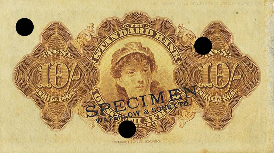 Back of South Africa pS421ct: 10 Shillings from 1900