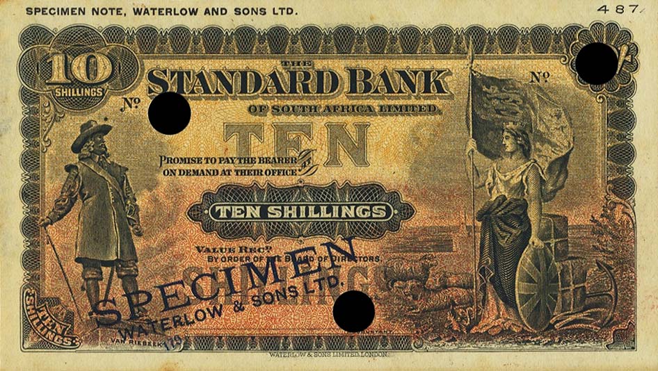 Front of South Africa pS421ct: 10 Shillings from 1900