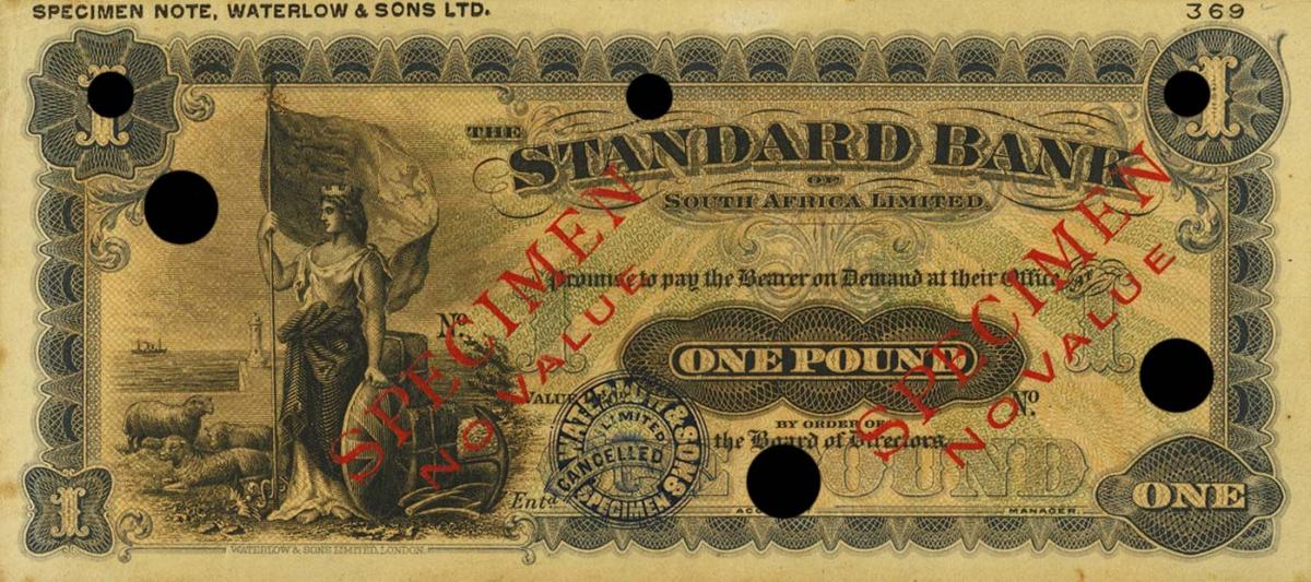 Front of South Africa pS422ct: 1 Pound from 1918