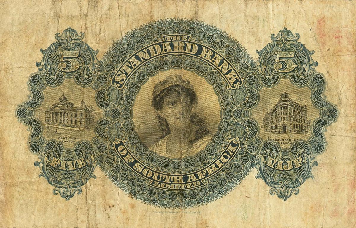 Back of South Africa pS423a: 5 Pounds from 1918