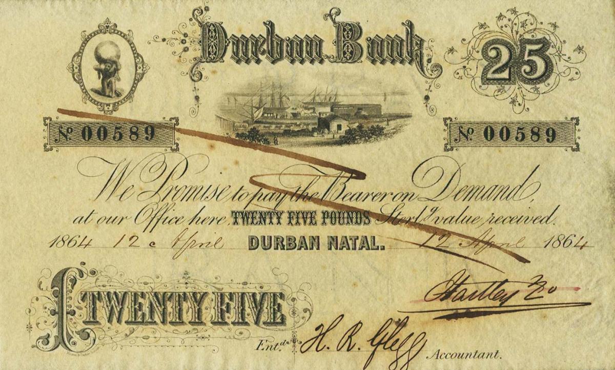 Front of South Africa pS444b: 25 Pounds from 1864
