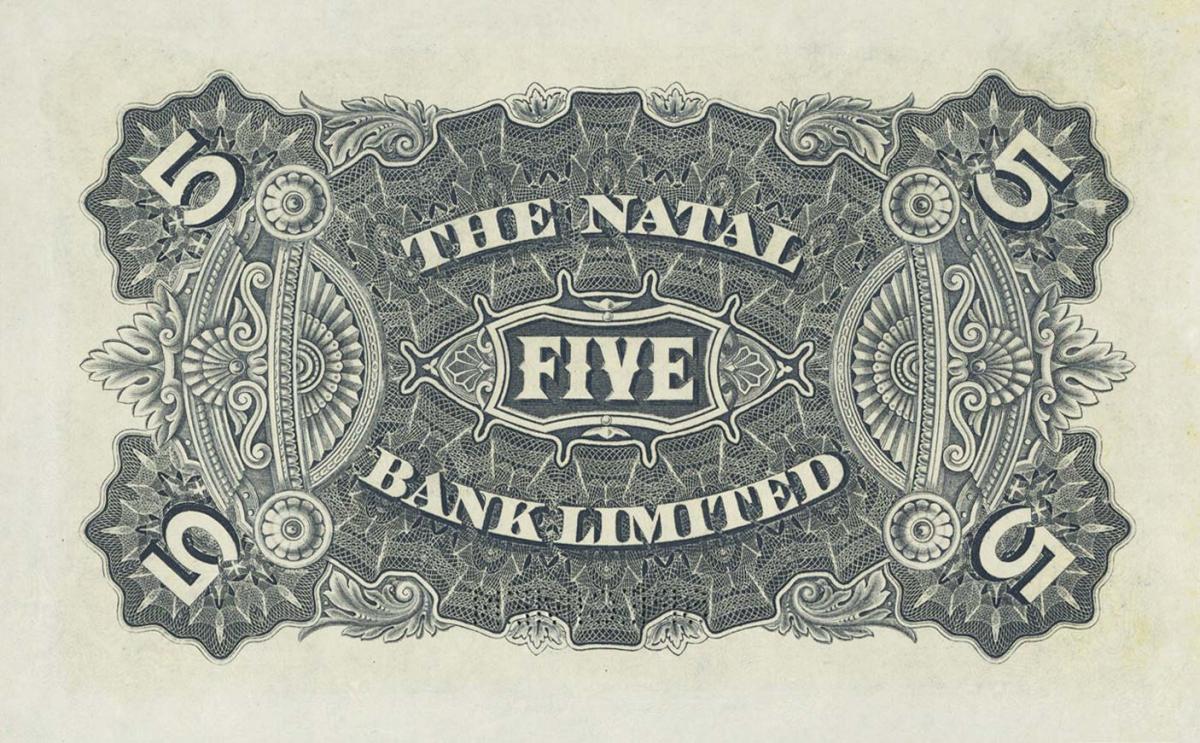 Back of South Africa pS467ct: 5 Pounds from 1890