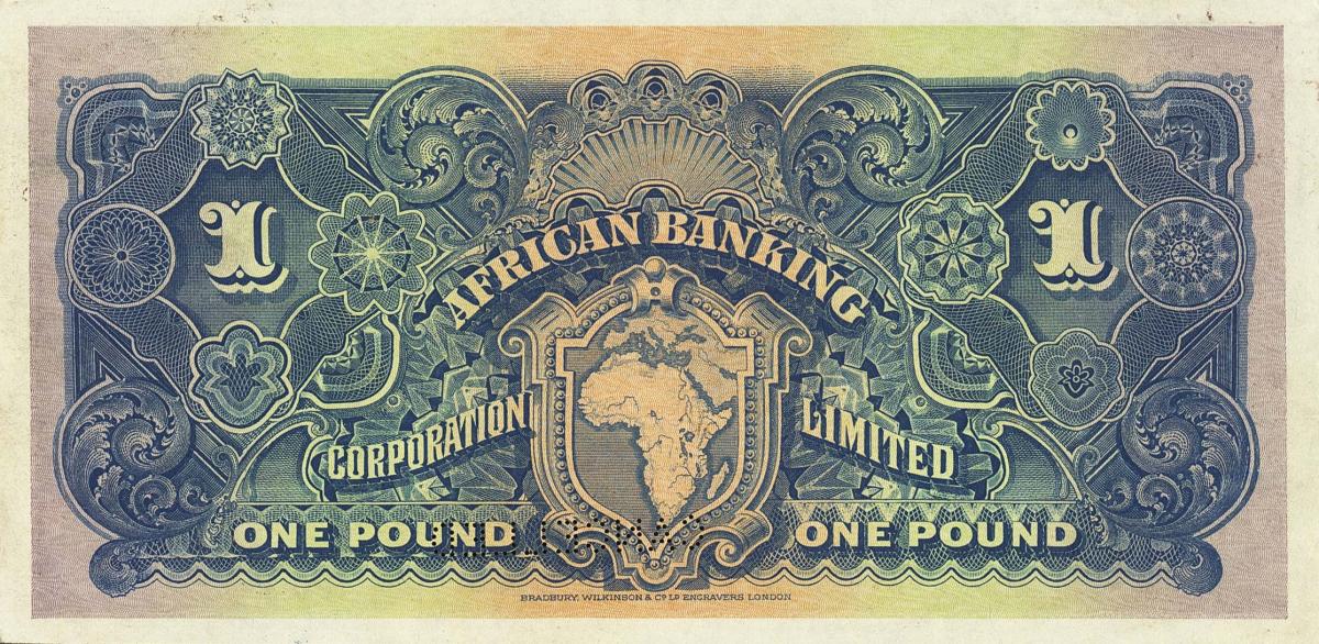 Back of South Africa pS472p: 1 Pound from 1920