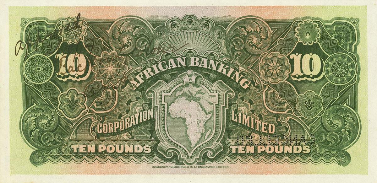 Back of South Africa pS474p: 10 Pounds from 1900