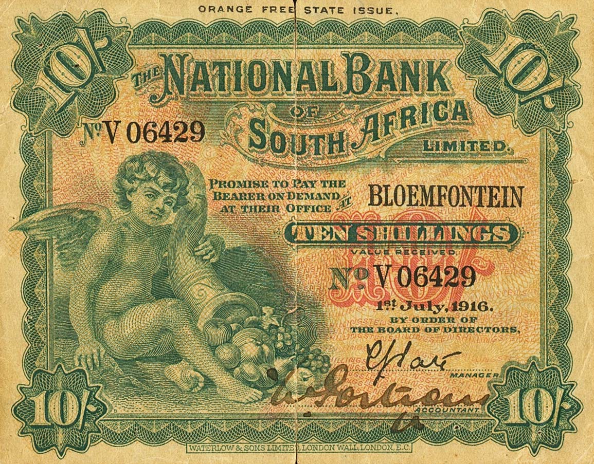 Front of South Africa pS491: 10 Shillings from 1900