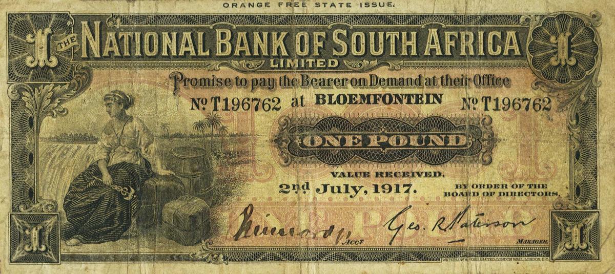 Front of South Africa pS492: 1 Pound from 1900