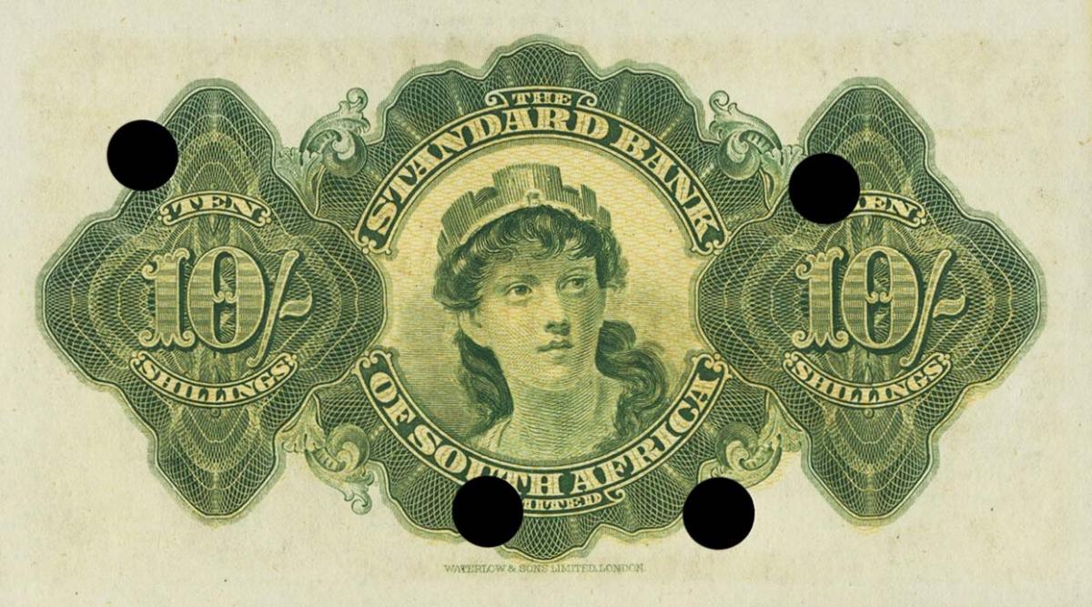 Back of South Africa pS501s: 10 Shillings from 1900