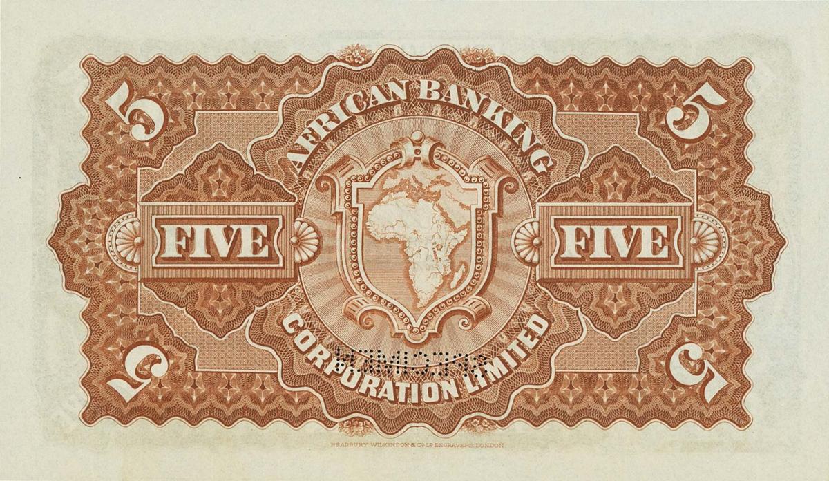 Back of South Africa pS554ct: 5 Pounds from 1900