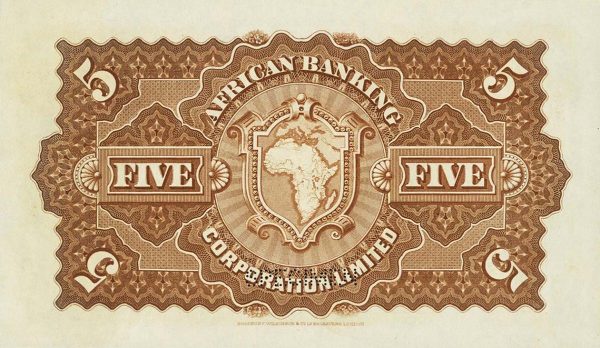Back of South Africa pS554s: 5 Pounds from 1900