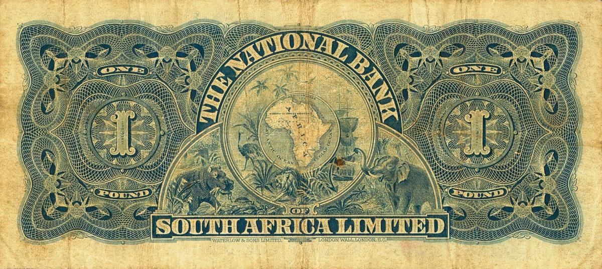 Back of South Africa pS572: 1 Pound from 1919