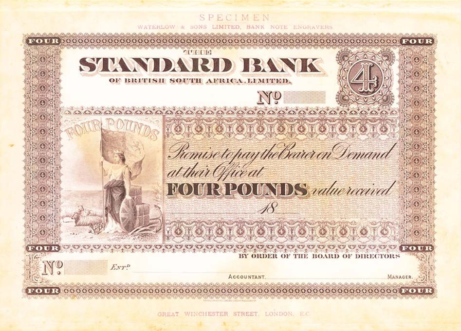 Front of South Africa pS579p1: 4 Pounds from 1870