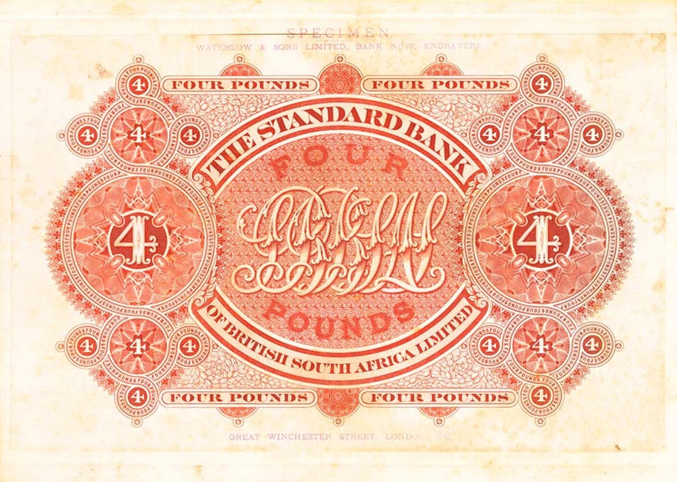 Front of South Africa pS579p2: 4 Pounds from 1870