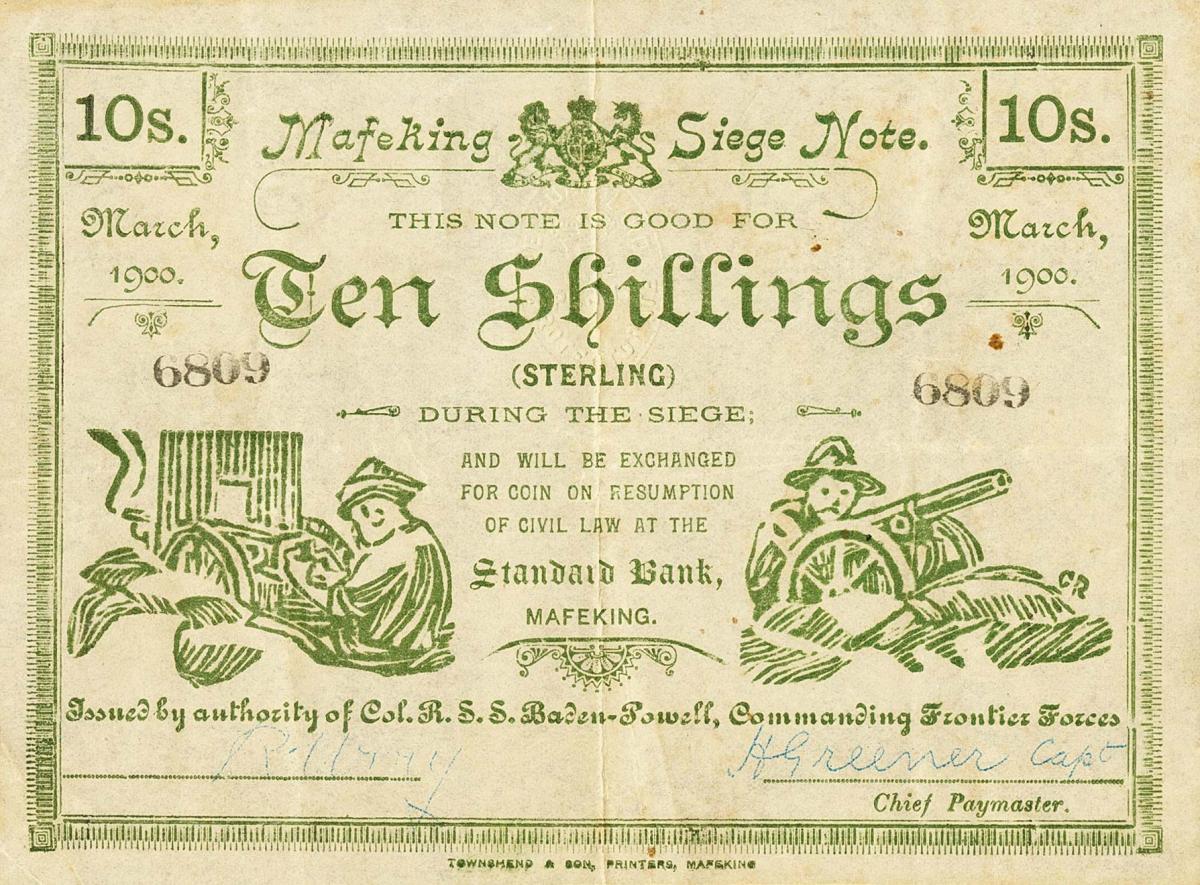 Front of South Africa pS654b: 10 Shillings from 1900