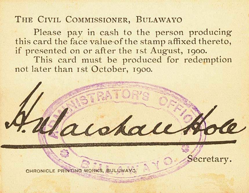 Front of South Africa pS667b: 2 Shillings from 1900
