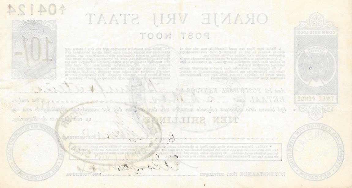 Back of South Africa pS685a: 10 Shillings from 1900