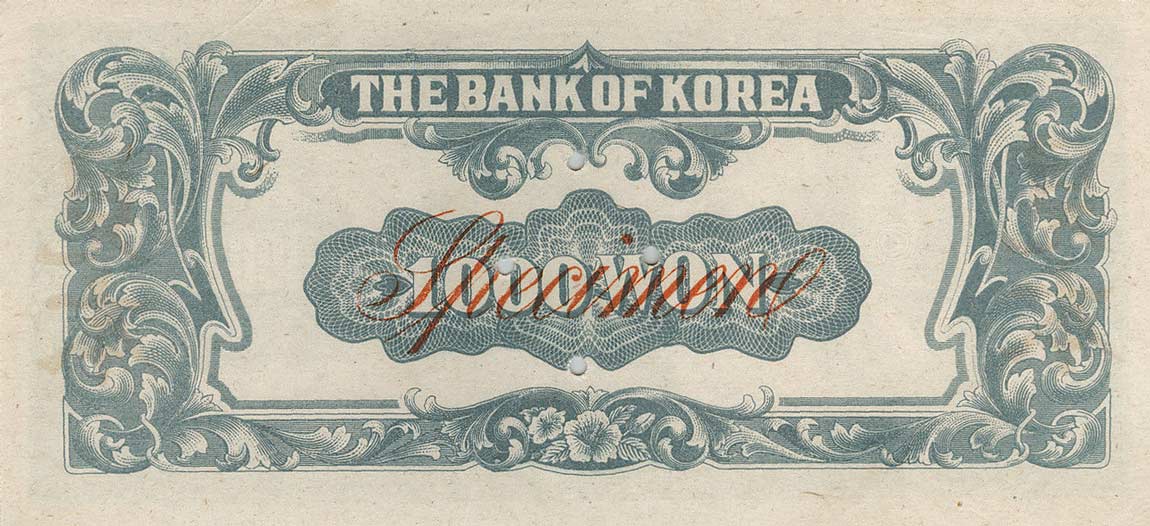 Back of Korea, South p8s: 1000 Won from 1950
