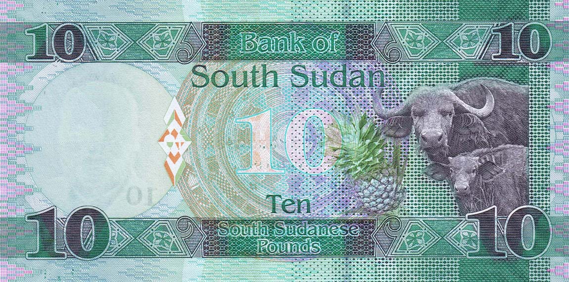 Back of South Sudan p12b: 10 Pounds from 2016