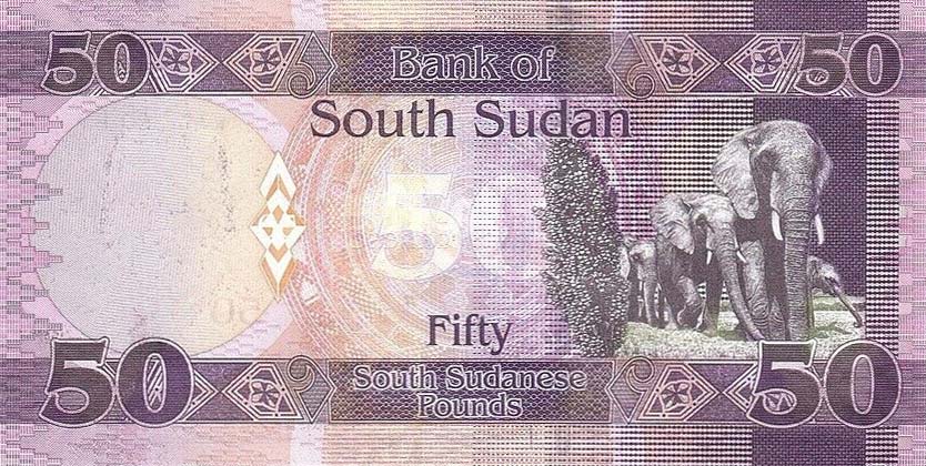 Back of South Sudan p14d: 50 Pounds from 2019