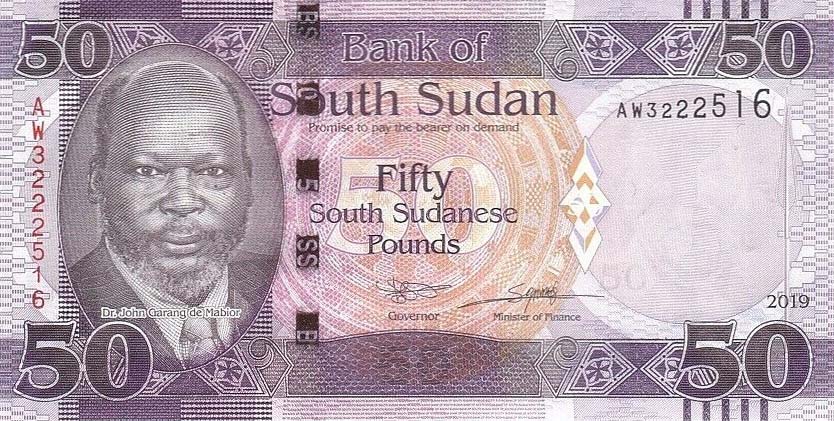 Front of South Sudan p14d: 50 Pounds from 2019