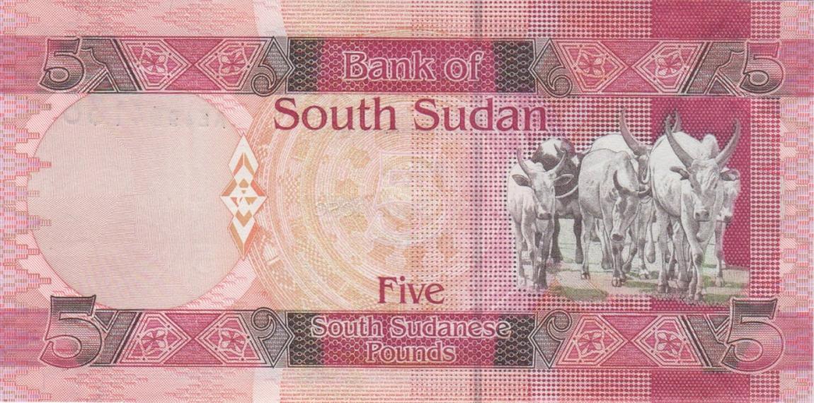 Back of South Sudan p6: 5 Pounds from 2011