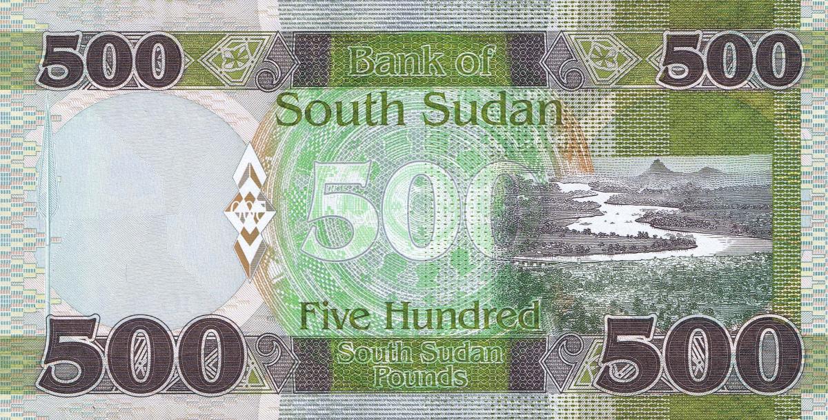 Back of South Sudan p18: 500 Pounds from 2024