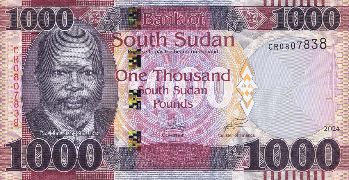Front of South Sudan p19: 1000 Pounds from 2024