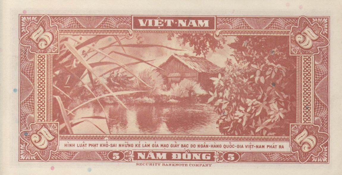 Back of Vietnam, South p13a: 5 Dong from 1955