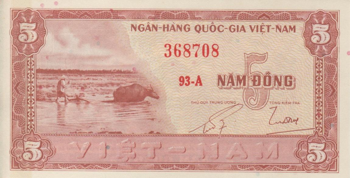 Front of Vietnam, South p13a: 5 Dong from 1955