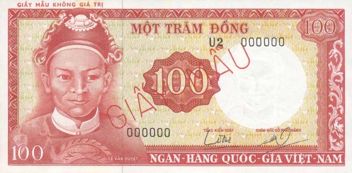 Front of Vietnam, South p19s2: 100 Dong from 1966