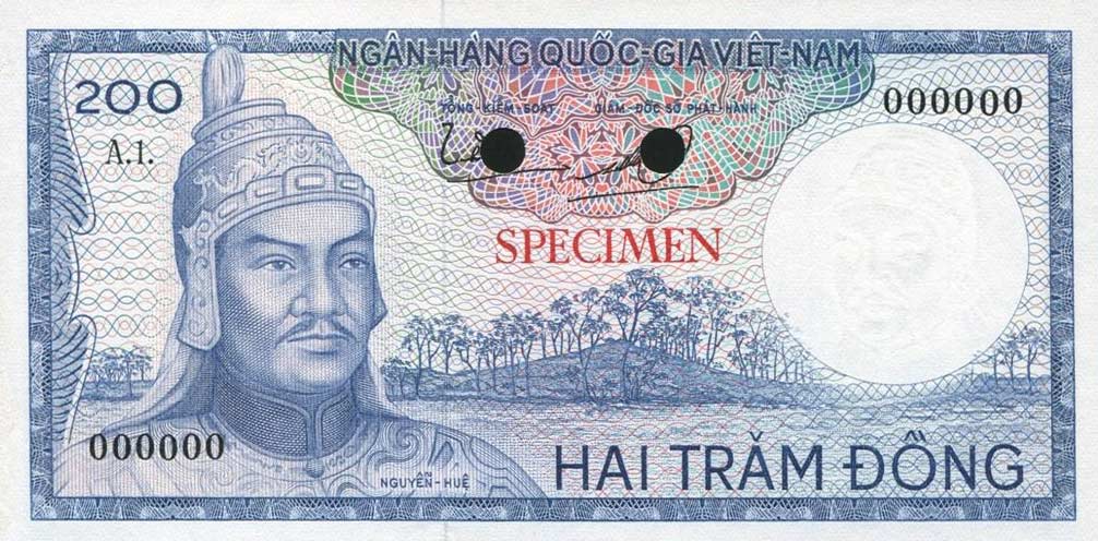 Front of Vietnam, South p20ct: 200 Dong from 1966