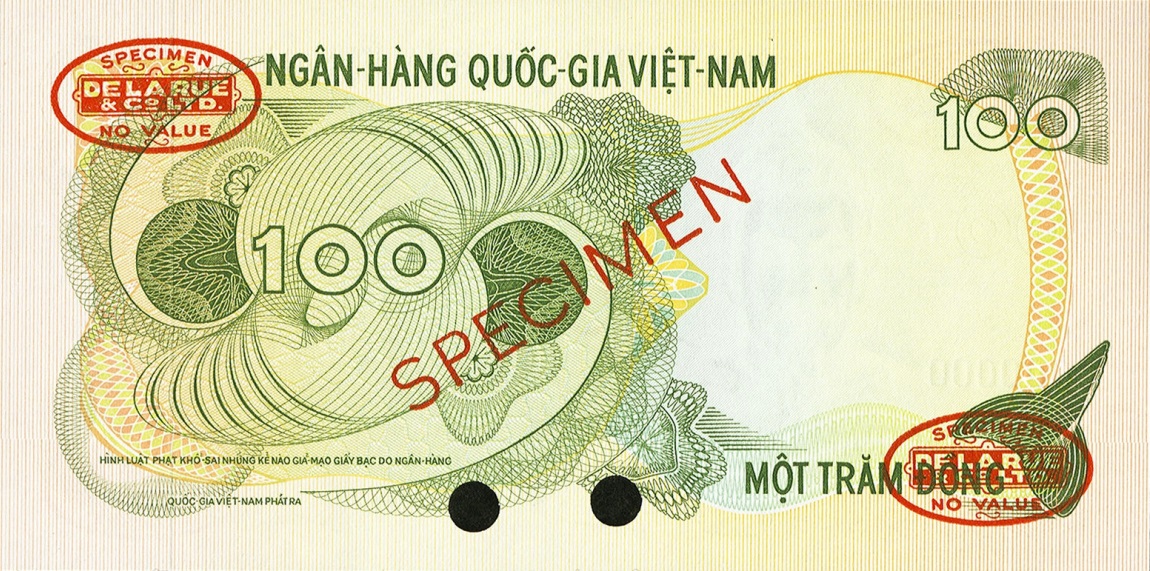 Back of Vietnam, South p26s: 100 Dong from 1970