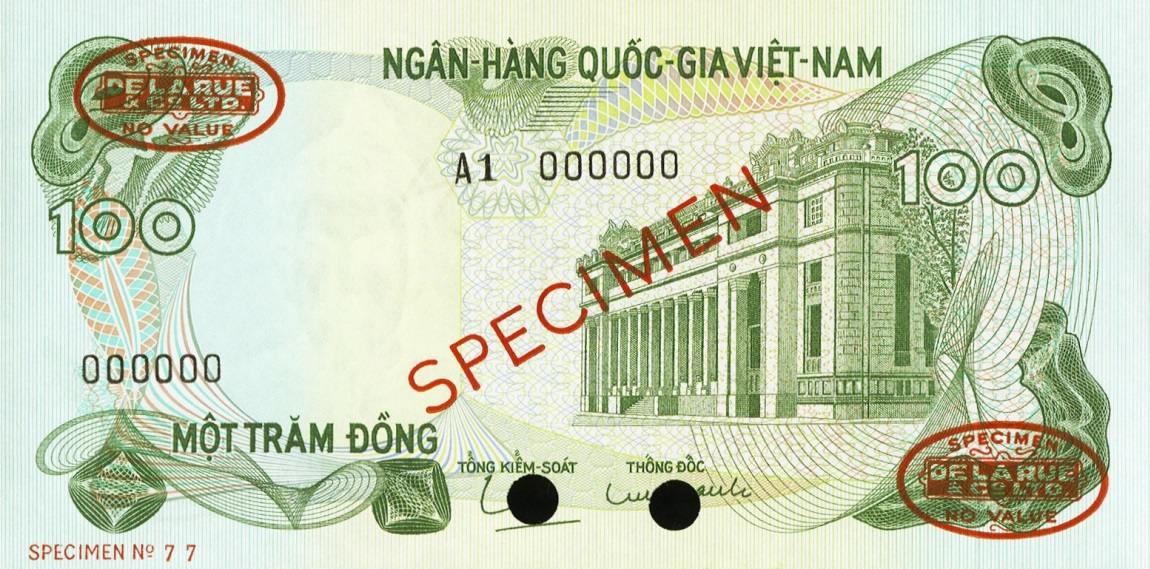 Front of Vietnam, South p26s: 100 Dong from 1970