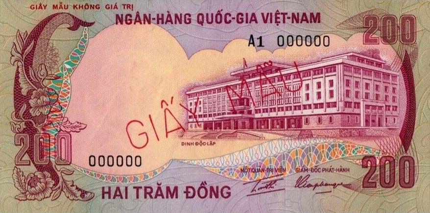 Front of Vietnam, South p32s: 200 Dong from 1972
