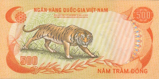 Gem Crisp Uncirculated 500 Dong Tiger Note Pick 33a 1972 SOUTH VIETNAM 