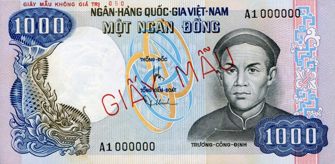 Front of Vietnam, South p34A: 1000 Dong from 1975