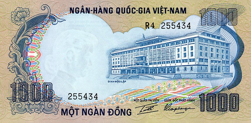 Front of Vietnam, South p34a: 1000 Dong from 1972