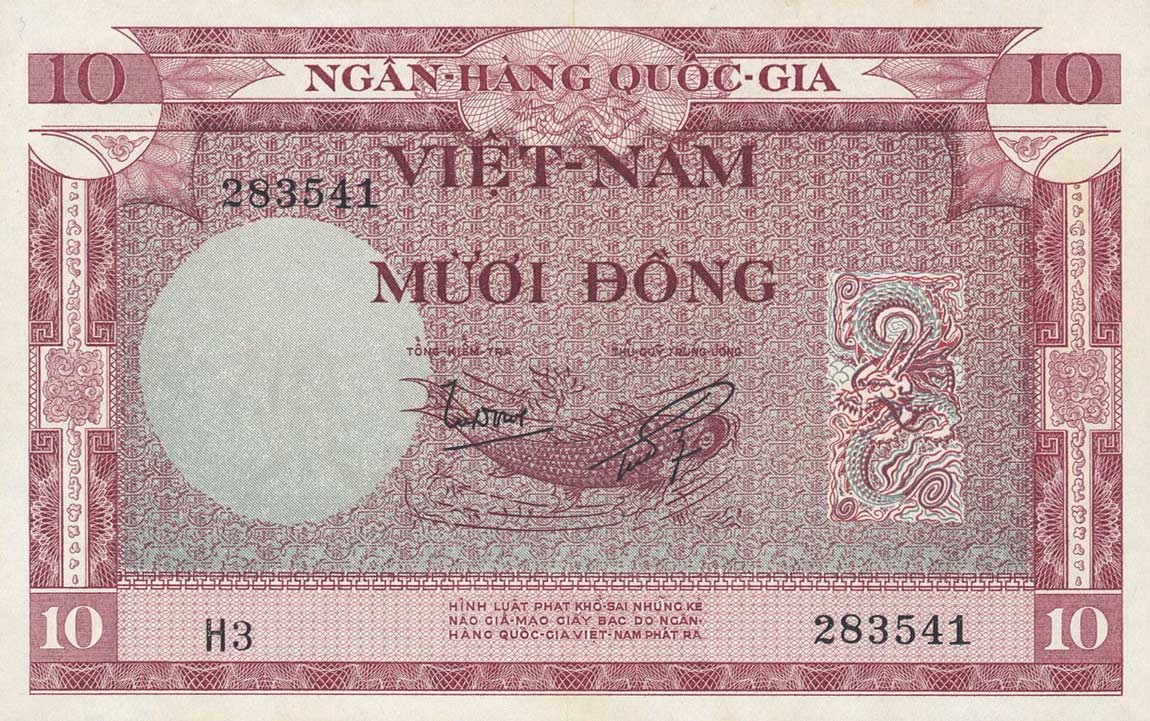 Front of Vietnam, South p3a: 10 Dong from 1955