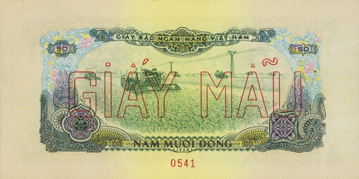 Back of Vietnam, South p44s: 50 Dong from 1966